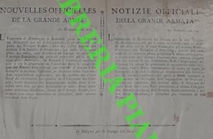 Notizie officiali della Grande Armata. Testo in francese e italiano.