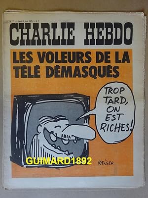 Charlie Hebdo n°77 8 mai 1972 Les voleurs de la télé démasqués