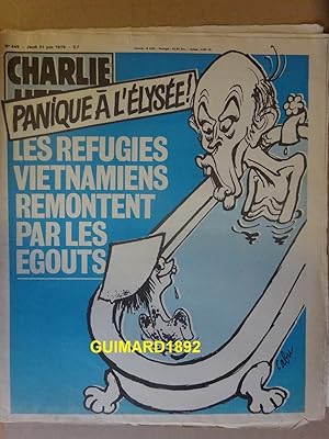 Charlie Hebdo n°449 21 juin 1979 Panique à l'Élysée ! Les réfugiés vietnamiens remontent par les ...