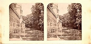 THE CHERWELL POURS UNDER MAGDALEN BRIDGE (Original Albumen Stereoview)