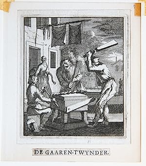 Antique print/originele prent: De Garentwynder/The Wire Drawer.