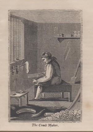 Orig. Holzstich: The Comb Maker / Der Kammmacher.