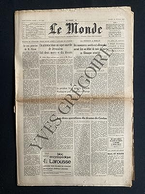 LE MONDE-N°7500-SAMEDI 22 FEVRIER 1969-GILBERT BECAUD-ERNEST ANSERMET