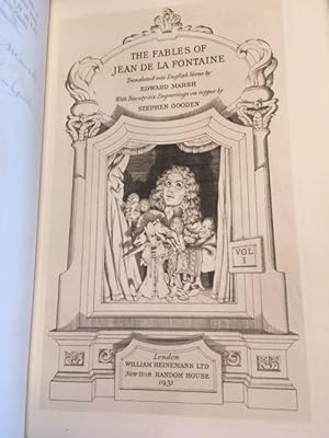 THE FABLES OF JEAN DE LA FONTAINE Translated into English Verse by Edward Marsh With Twenty-six E...