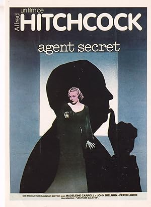 Alfred Hitchcock Agent Secret Cinema Poster Film Postcard