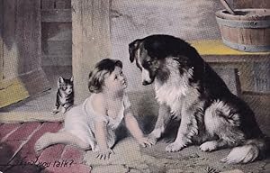 Cant You Talk Doctor Dolittle Style Antique Dog Cute Postcard