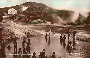 Oil Bath Whakarewarewa New Zealand Antique Real Photo Postcard
