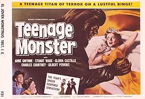 Teenage Monster Werewolf El Joven Monstruo Spanish Film Poster Postcard