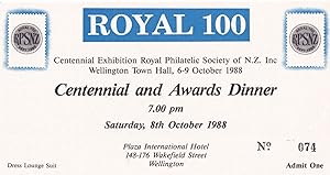 New Zealand Philatelic Society Chairman Wellington Awards Dinner Private Invitation