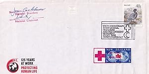Red Cross Christchurch New Zealand 2x Chairman President Hand Signed FDC