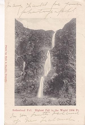 Sutherland Falls 1904 Foot Jump Scary Fall New Zealand Earliest Postcard