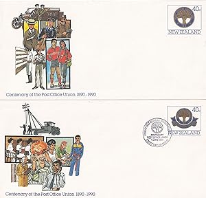 Centenary Of Post Office Union 1990 New Zealand FOUR First Day Cover s
