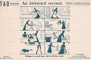 French Maid Awkward Servant Training Antique Comic France Old Postcard