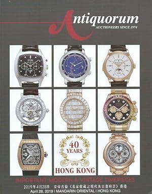 Important Modern and Vintage Timespieces, Hong Kong Auction