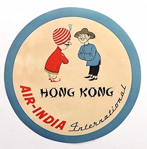 Original Vintage Luggage Label - Air India Hong Kong