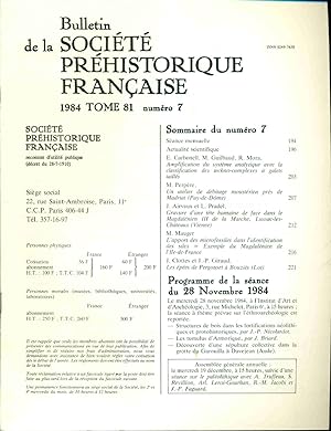 Bulletin de la société préhistorique française. Tome 81 . No 7