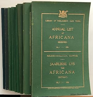 Annual List of Africana Added to the Mendelssohn Collection/Jaarlikse Lys Van Africana By Die Men...