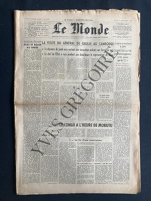 LE MONDE-N°6729-JEUDI 1er SEPTEMBRE 1966-CONGO-TRISTAN KLINGSOR