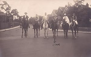 Horse & Riders In Fancy Dress Costume Indian Dick Turpin Postcard