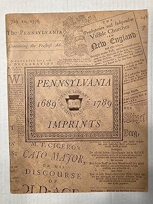 Pennsylvania Imprints, 1689-1789.