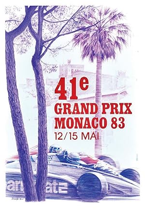 AFFICHE : 41ème GRAND PRIX DE MONACO 1983 12/15 MAI