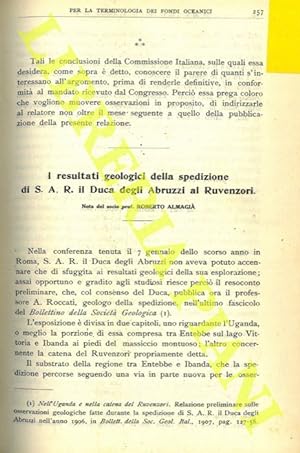 I resultati geologici della spedizione di S.A.R. degli Abruzzi al Ruvenzori.