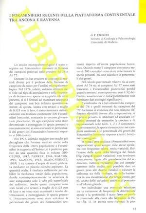 I Foraminiferi recenti della piattaforma continentale tra Ancona e Ravenna.