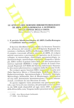 Le attività del Servizio idrometeorologico di ARPA Emilia-Romagna a supporto della difesa della c...