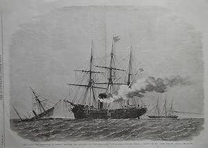 The Action Off Cherbourg on Sunday Between the Alabama and the Kearsarge; The Alabama Sinking.