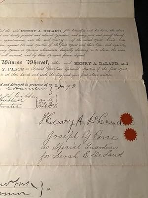 RARE Original 1885 Land Purchase Agreement SIGNED BY HENRY A. DELAND (Central Florida Pioneer and...