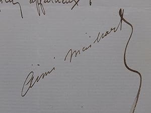 MAILLART Aimé Lettre Autographe Signée 1861
