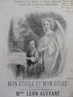 AUFFANT Mme Léon Mon Etoile et mon Guide Dédicace Chant Piano ca1850