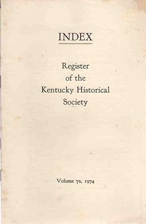 Index,The Register of the Kentucky Historical Society, Vol 66, 1974 Indexes