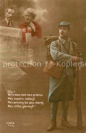 Postkarte Carte Postale 73534377 Militaria Poesie Verlag-Furia-Nr. 447/2 Militaria Poesie