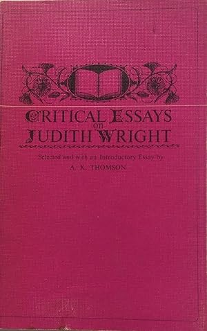 Critical Essays On Judith Wright.