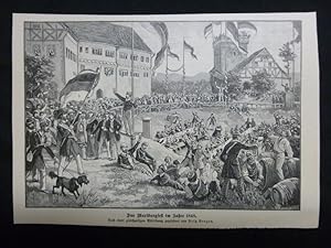 Org Holzstich das Wartburgfest im Jahre 1848 Studentika Nach einer gleichzeitigen Abbildung gezei...