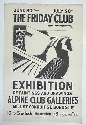 Paul Nash. Poster for Friday Club July (1920). Alpine Club Galleries. The Friday Club Exhibition ...