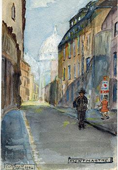 Self-Portrait of Moise Kisling in Monmartre. Annotated.