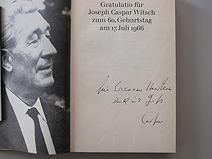 Gratulatio für Joseph Caspar Witsch zum 60. Geburtstag am 17. Juli 1966.