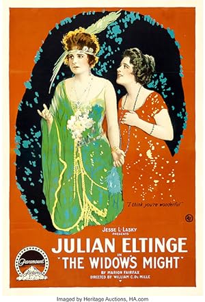 JULIAN ELTINGE / THE WIDOW'S MIGHT (1918) One sheet poster