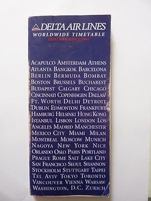 Orario DELTA AIRLINES WORLDWIDE TIMETABLE EFFECTIVE JUNE 1, 1994