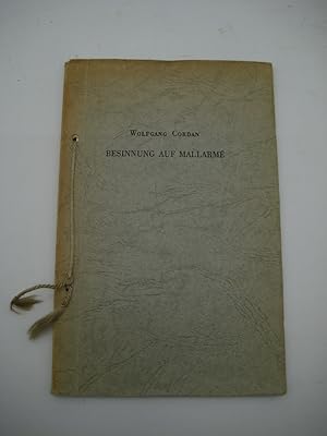 Besinnung auf Mallarmé. (Vortrag 1944 im Hause Roland Holst zu Sloterdijk.).