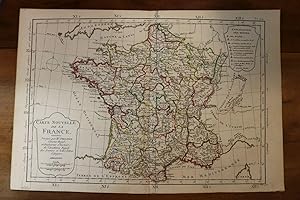 1765 Map Carte géographique Atlas France Régions