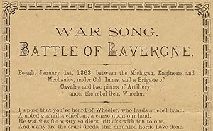 [Civil War Michigan:] War Song. Battle of Lavergne