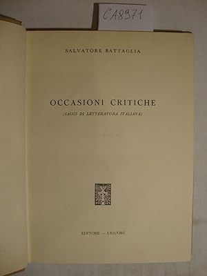 Occasioni critiche (Saggi di letteratura italiana)