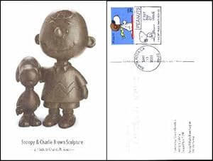 COMMEMORATIVE SNOOPY STAMP ON CHARLIE BROWN POSTCARD - LIMITED ISSUE