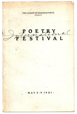 League of Canadian Poets International Poetry Festival, 1981