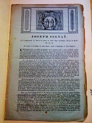 Lettre pastorale de Joseph Signay, évêque de Québec, du 12 février 1842, sur les sociétés de temp...