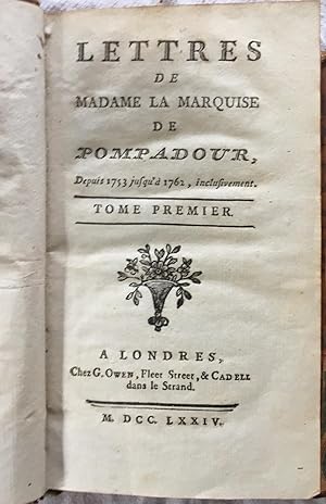 Lettres de Madame La Marquise De Pompadour (2 vol)