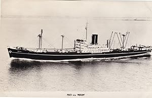 P&O Perim Cargo Ship Real Photo Vintage Postcard